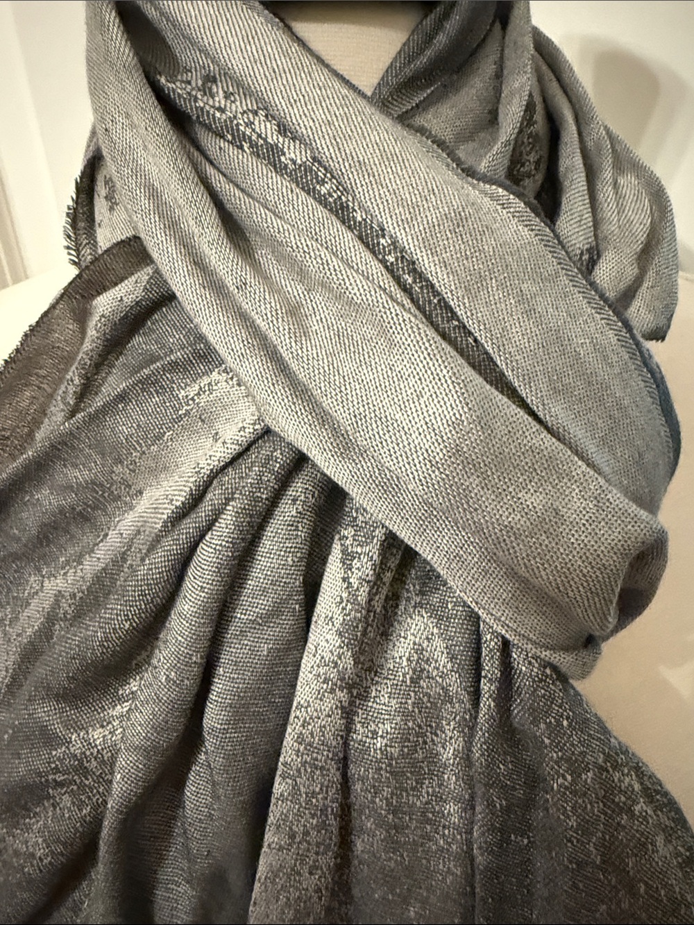 Shimmery Gray Lightweight Scarf